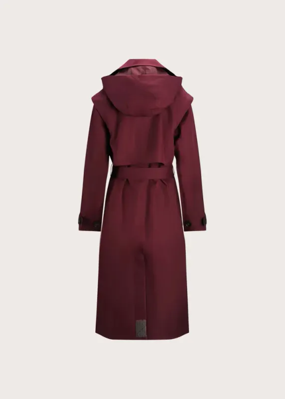 Regndråpe Trench Coat Wine Red