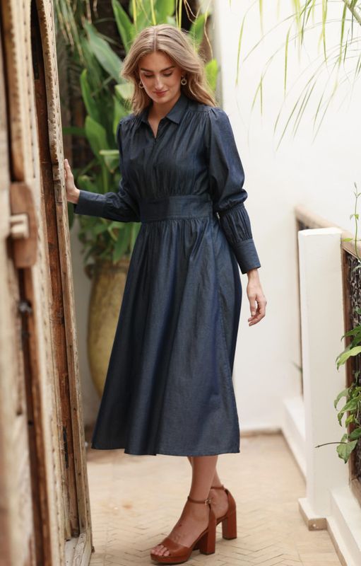 Peggy Denim Dress Dark Denim 
