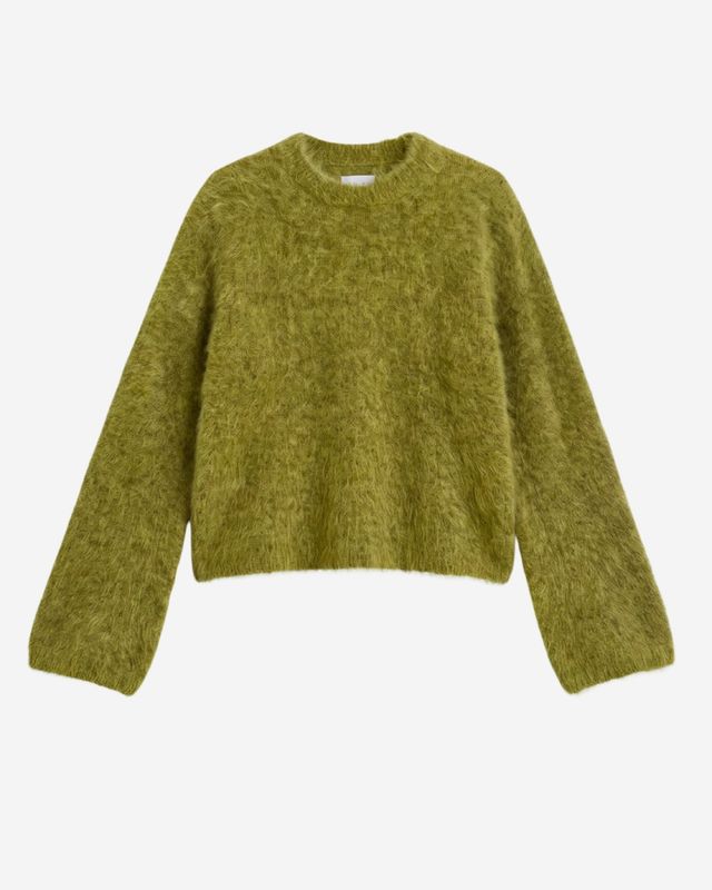 Montreal Brushed Cashmere Sweater Fresh Moss 
