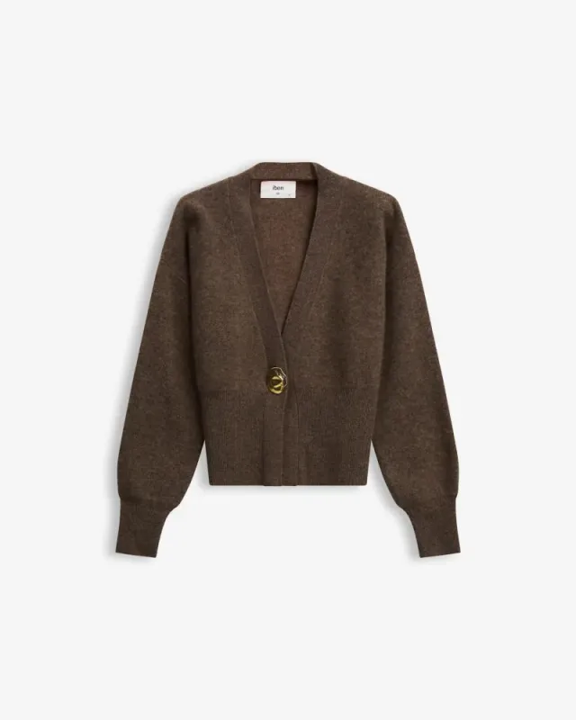 Vesper Merino Cardigan Brown Melange 
