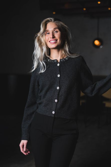 Hovedbilde Marie Stone Knit Cardigan Antracit