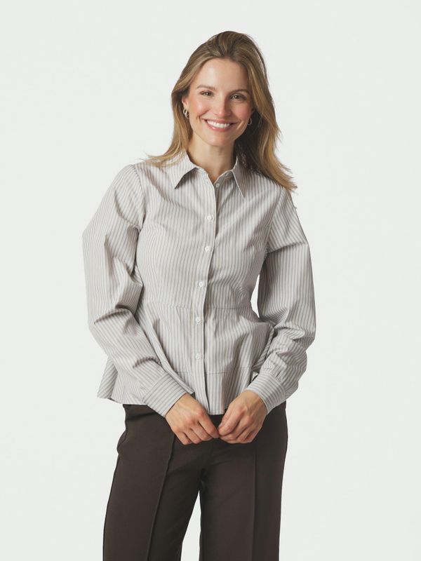 Samira Stripe Shirt Taupe Stripe 