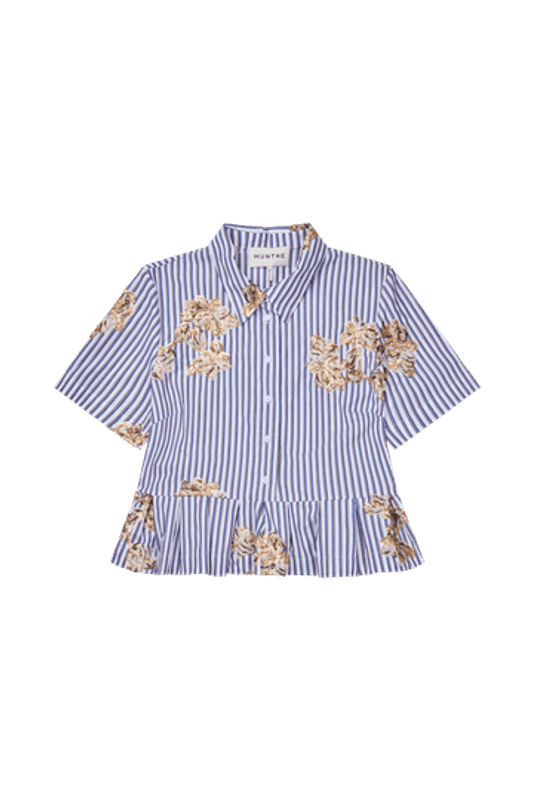 Nuriana Shirt Stripe White 