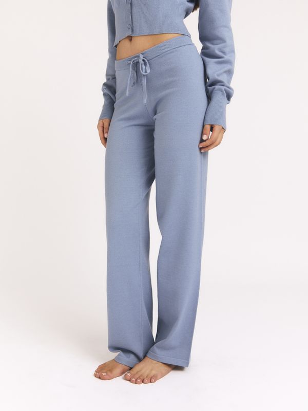 Straight Knit Pants Blue 
