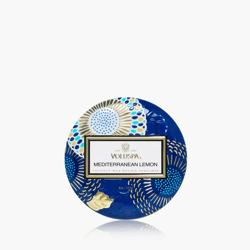 Mini Tin Candle Mediterranean Lemon 