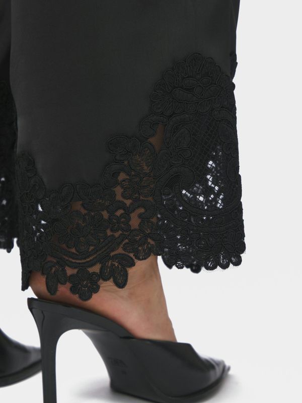 Emery Heavy Sateen Lace Pants Black 