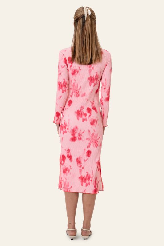 Odaic Dress Abstract Pink Flower Print