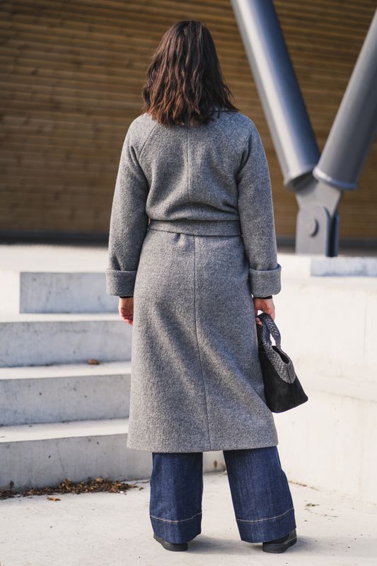 Wool Coat Long Grey 
