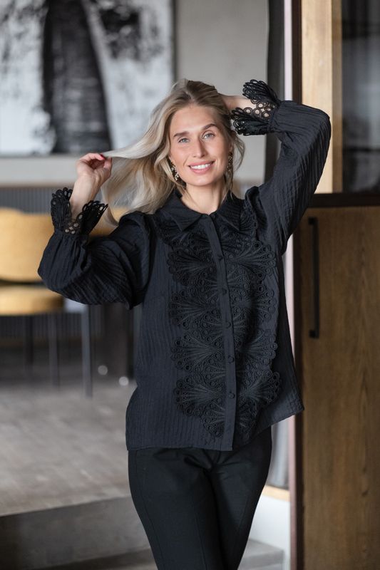 Anisa LS Shirt Black 