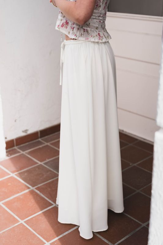 Sabria Chiffon Skirt Offwhite 