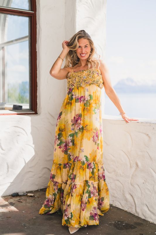 Organza Strap Dress Sunflower 