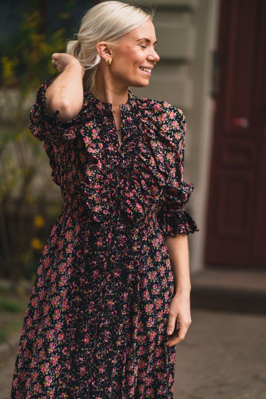 Cotton Slub Button Down Dress Cherry Blossom