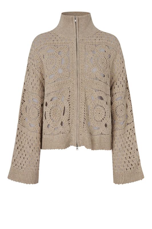Crosette Knit Cardigan Camel 