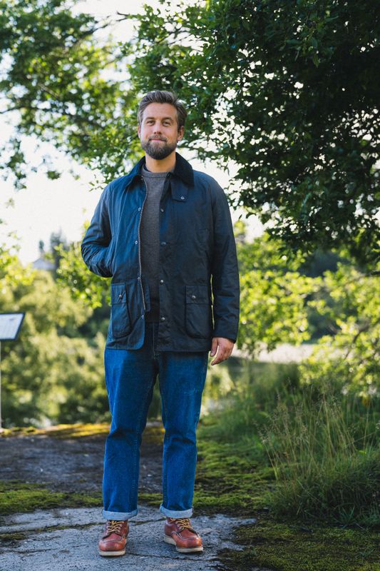 Ashby Wax Jacket Navy 