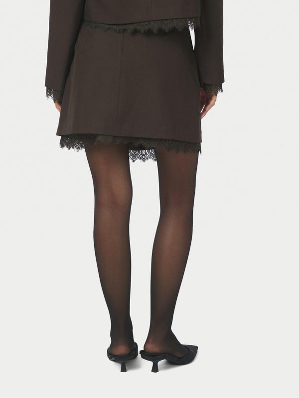 Brigitte Structure Lace Skirt Dark Brown 