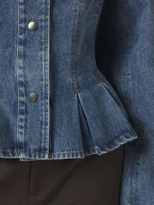 Rivora Denim Peplum Jacket Blue 