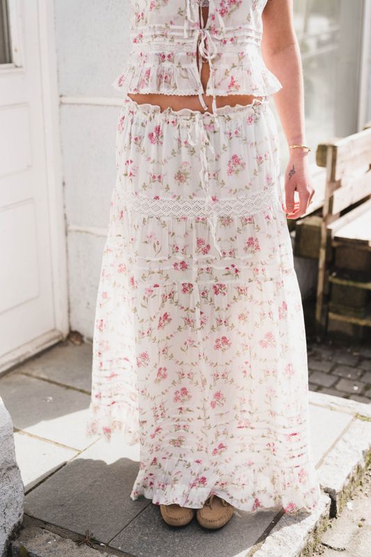 Fippo Spring Flower Skirt Offwhite 
