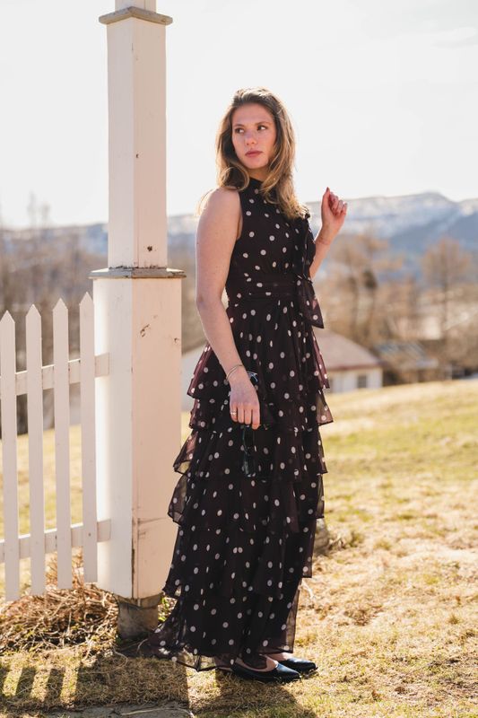 Marli Big Dot Dress Brown 