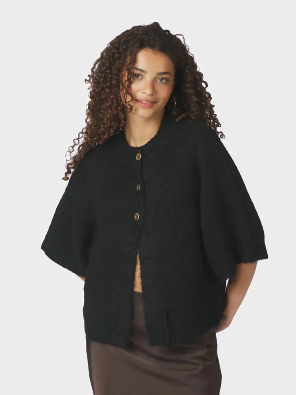 Benuta Fluffy Knit Cardigan Black 