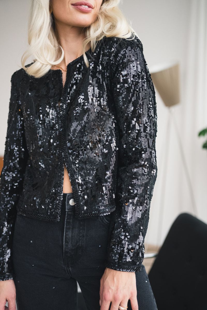 Vela Sequin Jacket Black 