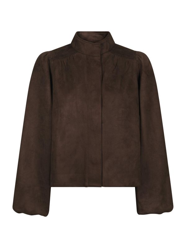 Tirsa Faux Suede Jacket Dark Brown 