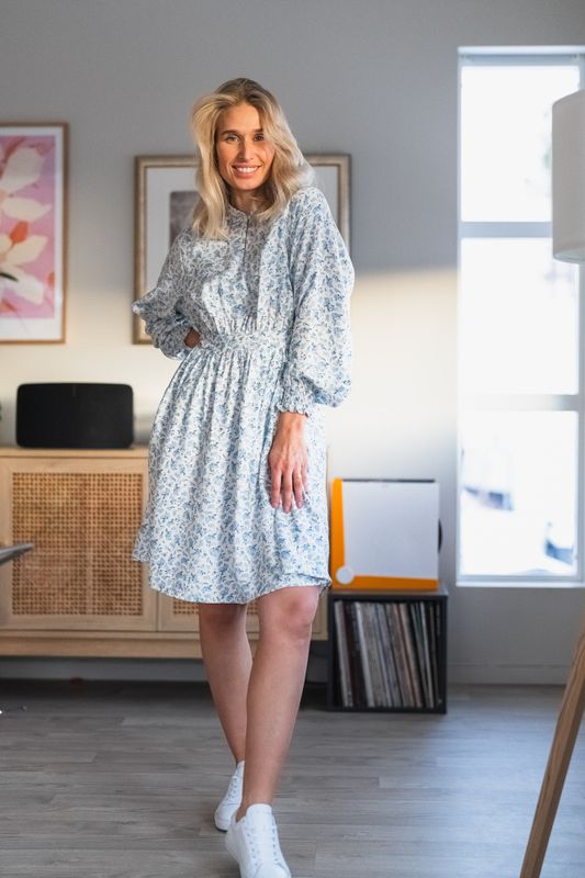 Cajsa Karalynn Dress Aop Skyway Flower