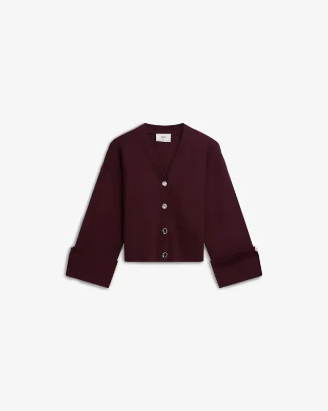 Atari Rib Cardigan Burgundy 