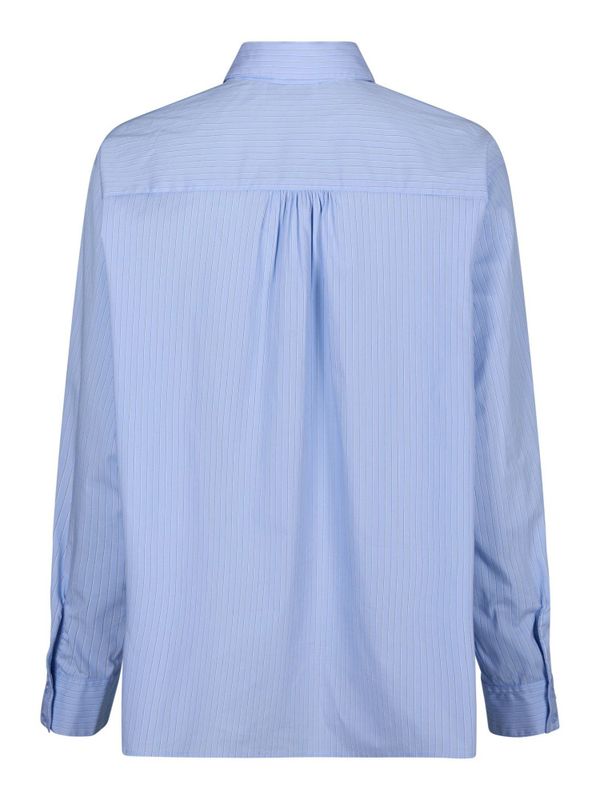 Rochelle Scarf Fine Stripe Shirt Light Blue 
