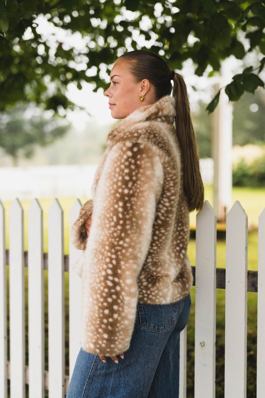 Camina Faux Fur Jacket Beige 