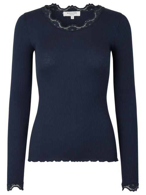 Hovedbilde Babette Silk LS Lace T-Shirt Navy 