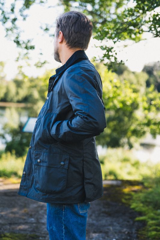 Ashby Wax Jacket Navy 