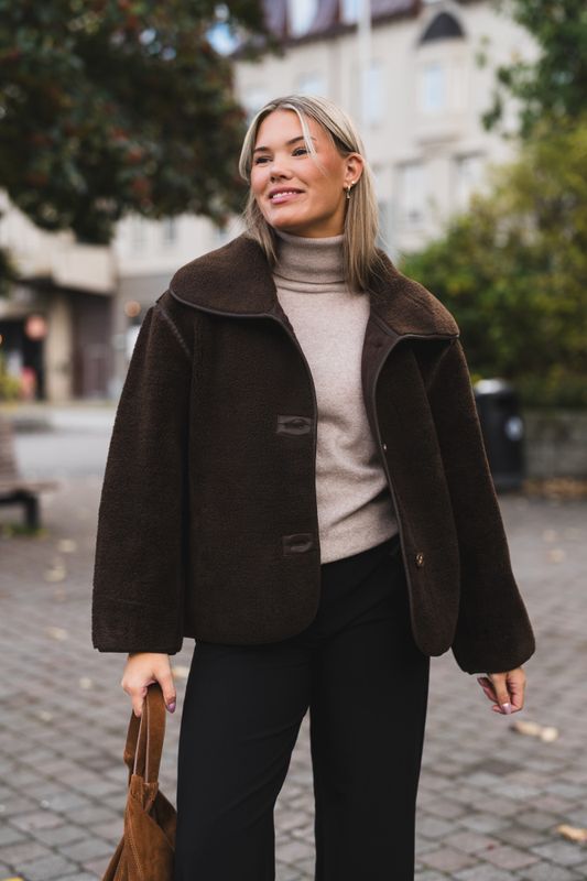 Edmund Teddy Jacket Dark Brown 