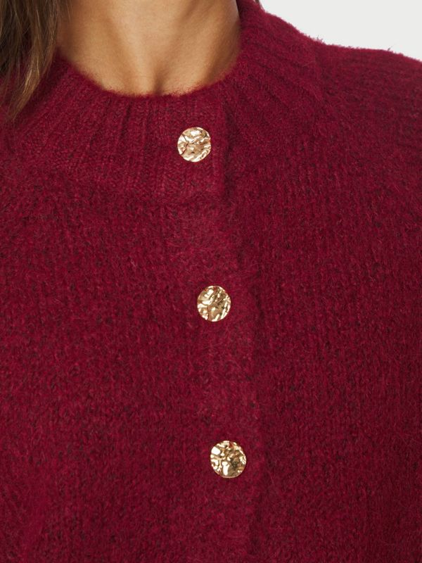 Benuta Fluffy Knit Cardigan Dark Red 
