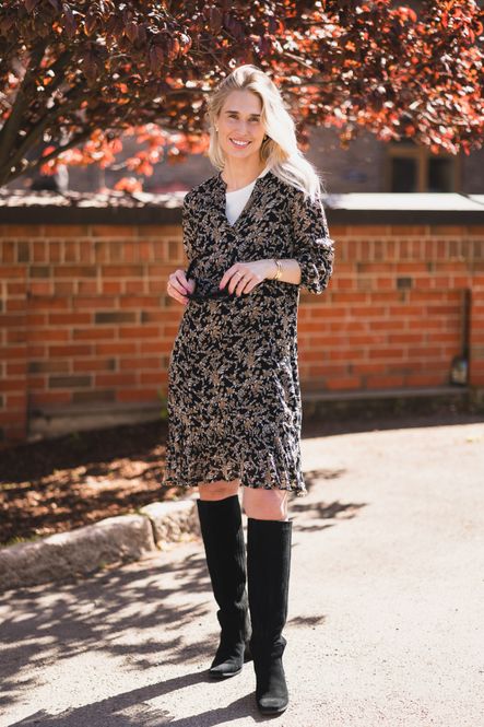 Hovedbilde Elkas Dress Black Flower Bouquet Print