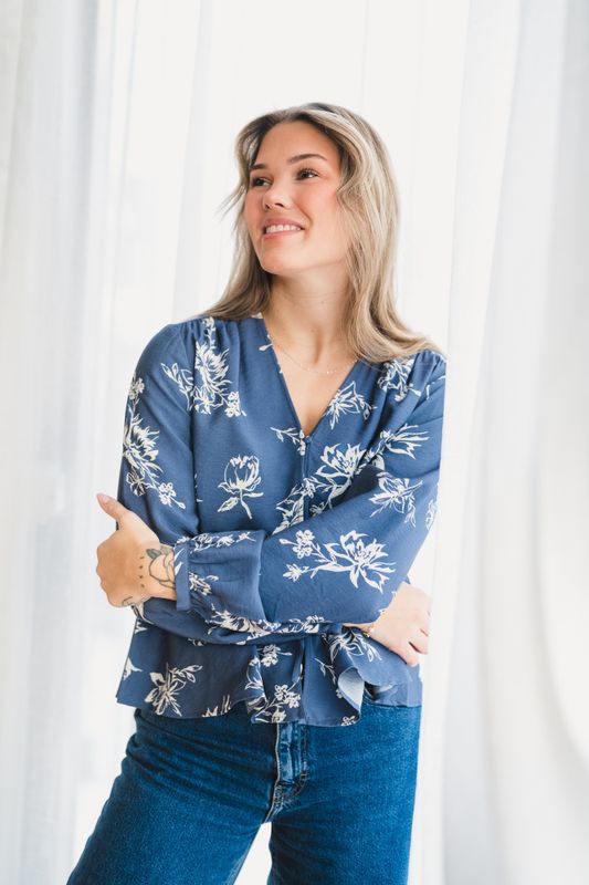 Andena Amabella Shirt Vintage Indigo Flower 