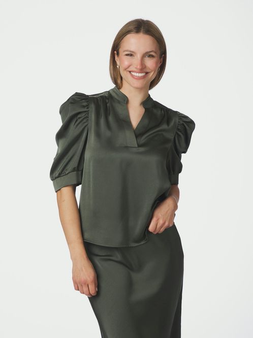 Hovedbilde Roella Heavy Sateen Blouse Deep Green 