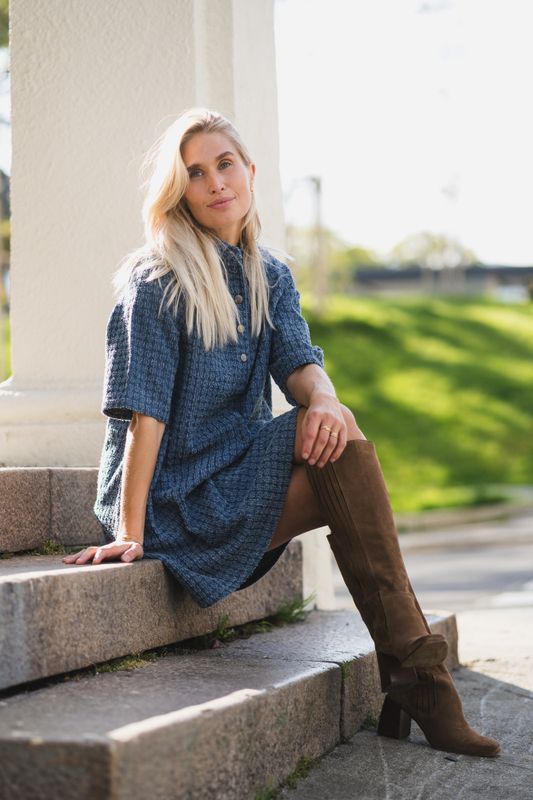 Ibo 2/4 Dress Mid Blue Wash 