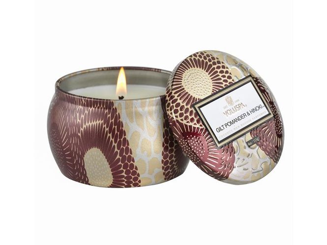 Hovedbilde Mini Tin Candle Gilt Pomander & Hinoki 