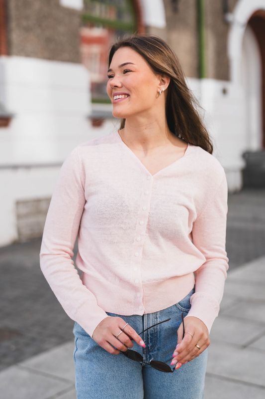 Linnea LS Knit Linen Cardigan Ballerina 