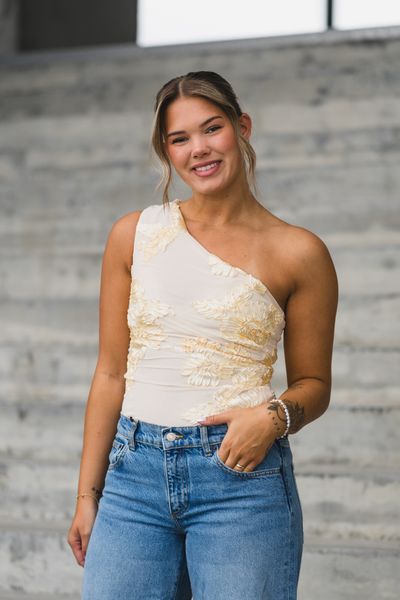 Hovedbilde Florini Big Flower Mesh Top Light Yellow 