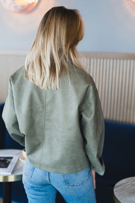 Hovedbilde Titan Faux Leather Jacket Soft Green 