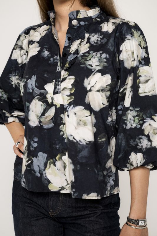 Ella Blouse Blue Garden