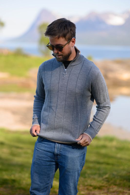 Haakon Half-Zip Sweater Grey 
