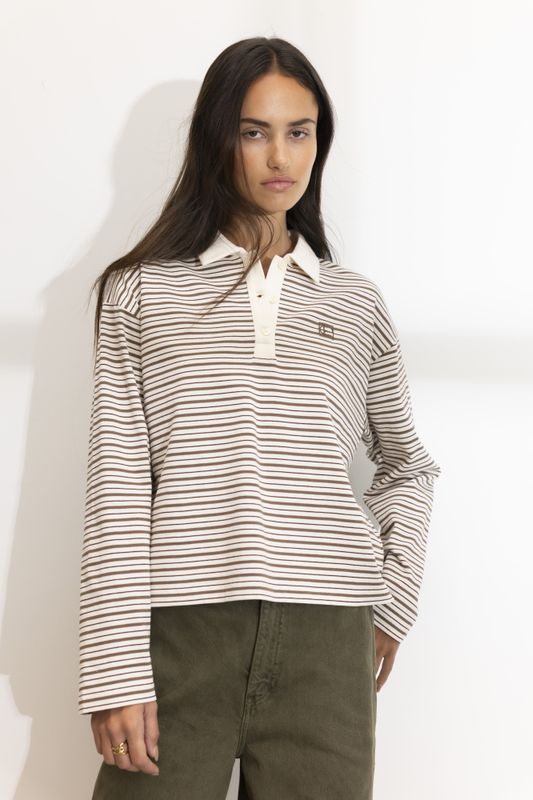 Elmer Polo Shirt Brown Stripe