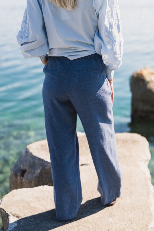 Pennie Ginia HW Pants V Indigo Melange 