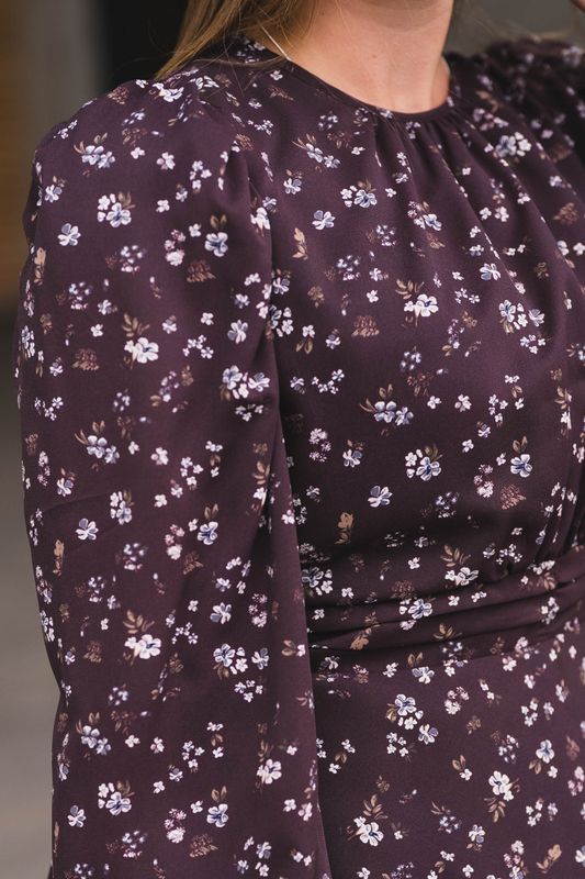 Delphine Flowerbunch Blouse Chocolate Plum 