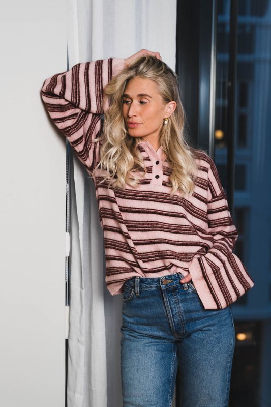 Olivia Wool Polo Light Pink Mix 