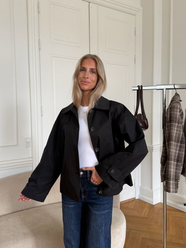 Avaic Short Trenchcoat Black 