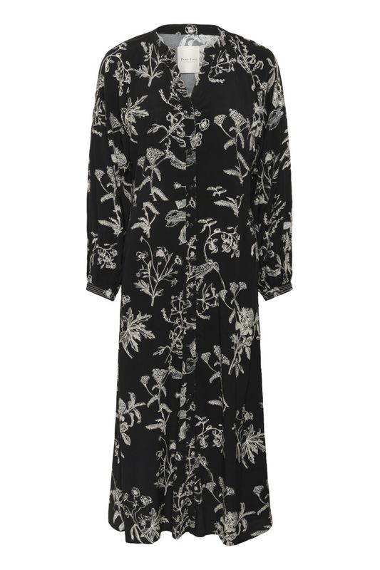 Sicilia Dress Black Botanical print