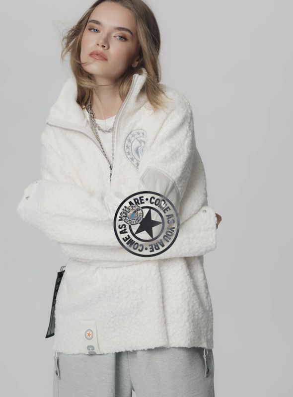 Micky Half Zip White 